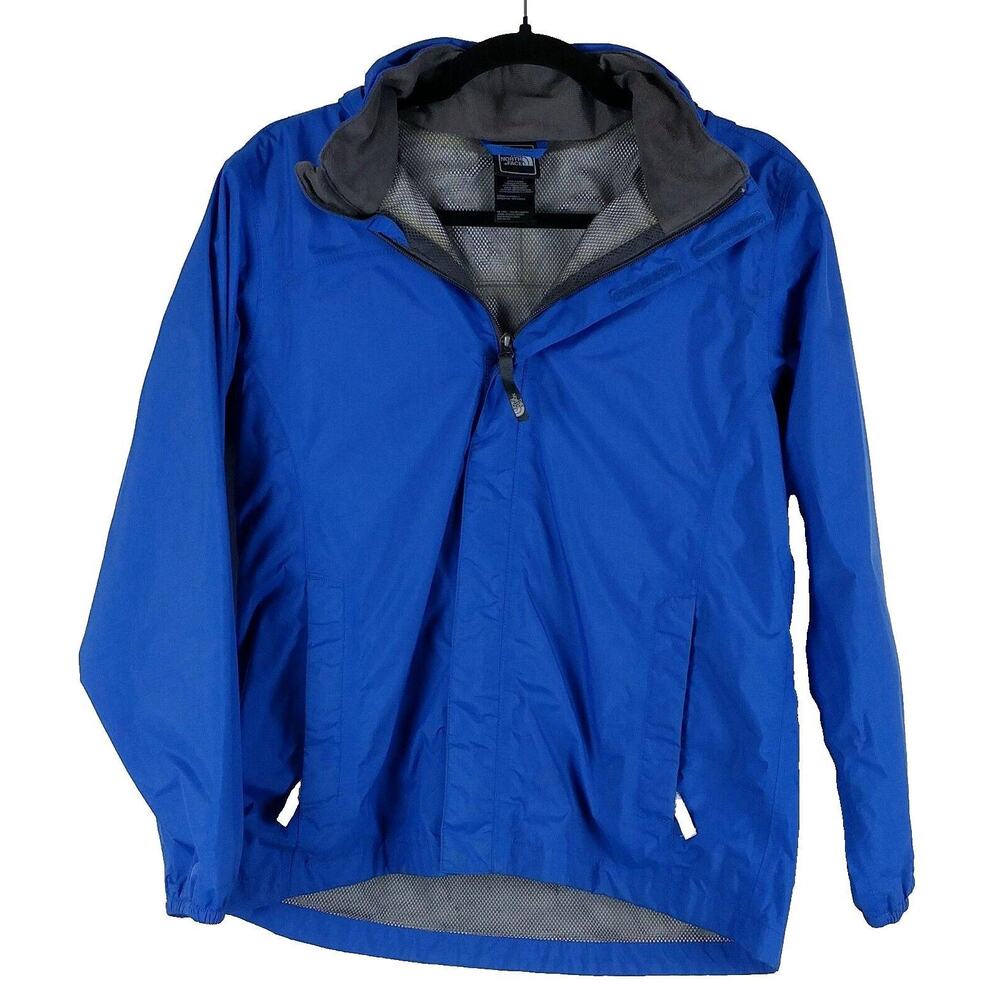The North Face Hyvent Rain Jacket Coat Hooded Blue Boys L 14/16